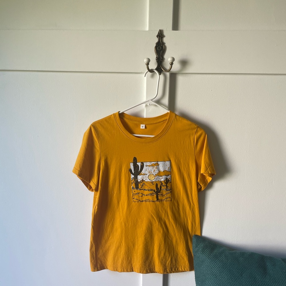 Mustard Yellow Desert Image Tee Shirt